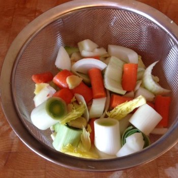Instant Pot vegetables in strainer