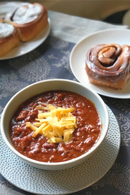 The Truth About Chili And Cinnamon Rolls What S Cooking America